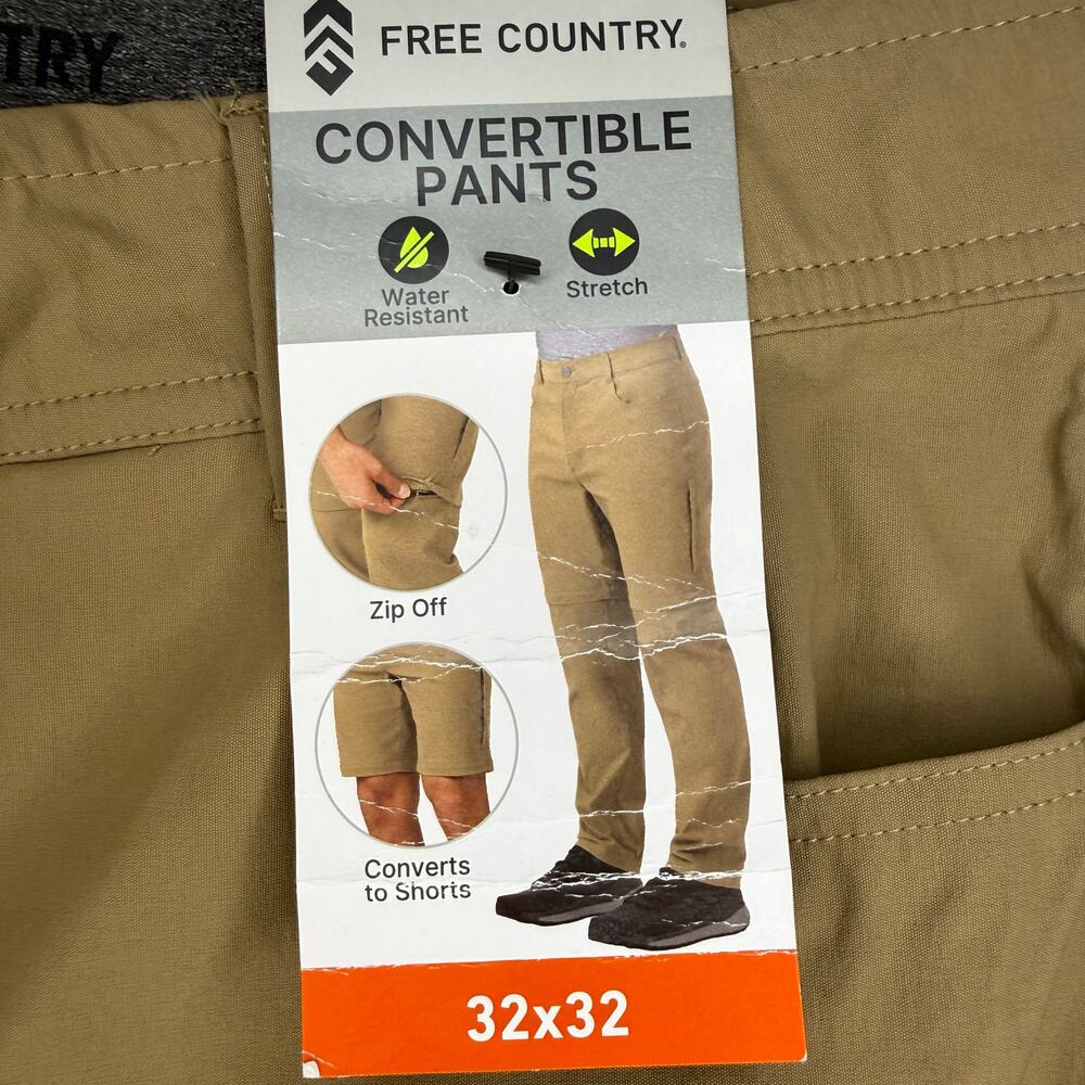 Free Country Convertible Hiking Pants Shorts Men's 32x32 - Picture 5 of 11